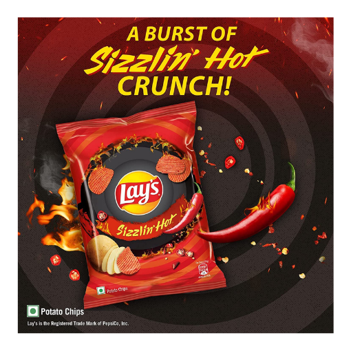 Lays Sizzlin Hot Potato Chips (India)